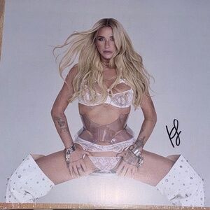 Kesha Signed Cum for Me Clear Insert and Vinyl